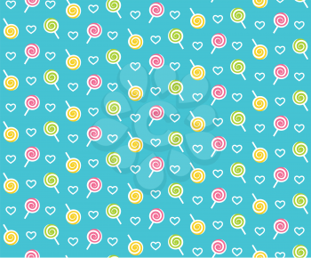 Seamless bright childish fun abstract pattern with lollipop