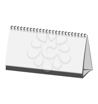 Grey blank calendar isolated on white