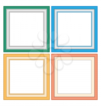 Four multicolored frameworks in pastel colors