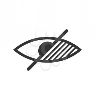 Disability pictogram blind flat icon hand isolated on white background