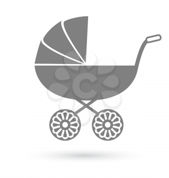 Baby carriage - pram icon isolated on white background