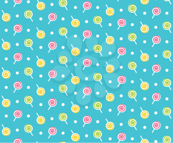 Seamless bright childish fun abstract pattern with lollipops