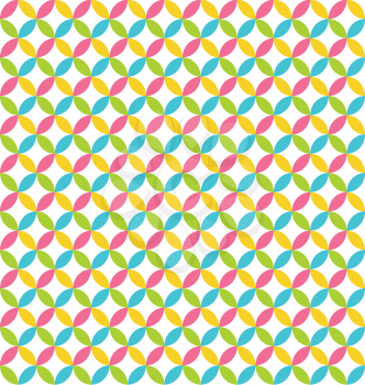 Bright fun abstract seamless pattern with multicolored circles 