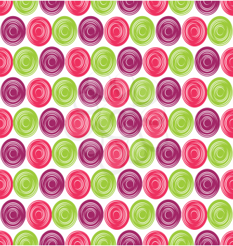 Seamless Bright Fun Abstract Hypnotic Circles Pattern 