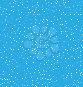 Seamless Christmas Pattern with Snowfall Isolated on Blue Background