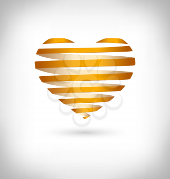 Golden Spiral heart on grayscale background