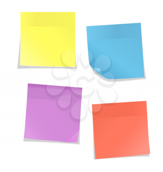 Multicolored stickers for note isolated on white background