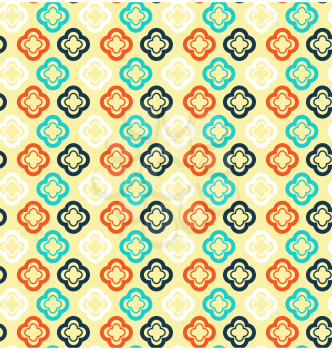 Seamless retro abstract pattern with flowers