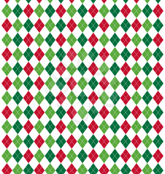 Seamless Christmas Abstract Pattern with Rhombus Isolated on White Background