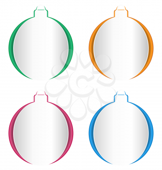 Christmas balls cutout on different backgrounds isolated on white