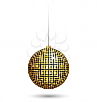 Sparkle Christmas ball isolated on white background