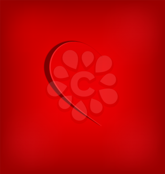 One half of the heart on red background