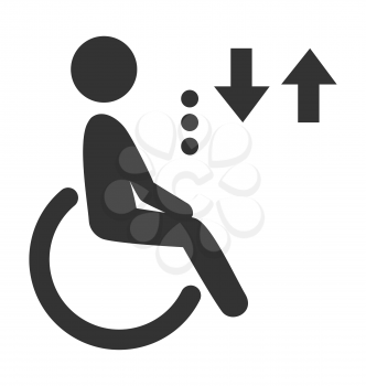 Disability man pictogram flat icon lift isolated on white background