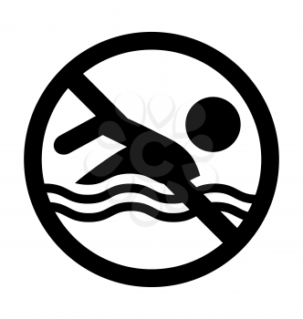 Summer swim water information flat people pictogram icon isolated on white background