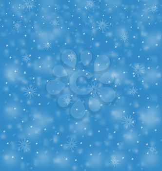 Snowfall on blue background