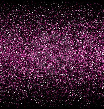 Pink Glitter Isolated on Black Background