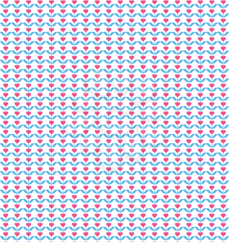 Seamless love pattern. Pink hearts like flowers on white background