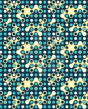 Seamless futuristic abstract pattern isolated on blue background