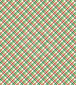 Seamless Bright Abstract Netting Pattern in Christmas Colors Isolated on White Background