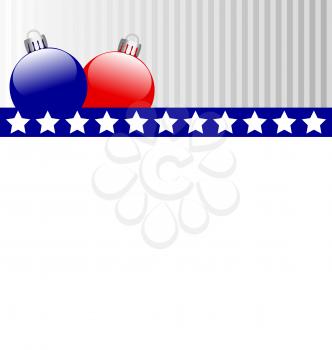 Two Christmas balls in US national colors