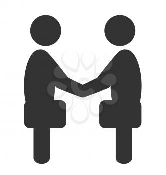 Greeting business handshake situation icon isolated on white background