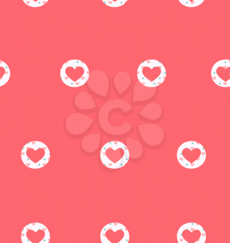 Seamless pattern with heart isolated on pink background