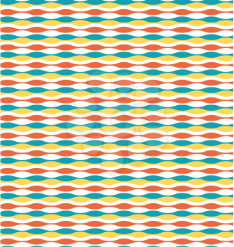 Seamless bright fun horizontal wave abstract pattern