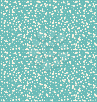 Seamless Pattern with Blizzard Snow Isolated on Blue Background