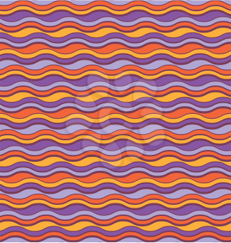 Bright fun abstract seamless horizontal wave pattern