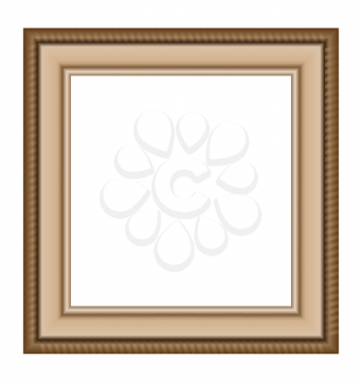 Single wooden frame isolated on white background