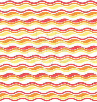 Bright fun abstract seamless horizontal wave pattern