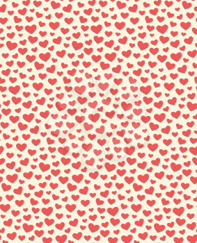 Seamless Festive Love Abstract Pattern with Hearts on White Background
