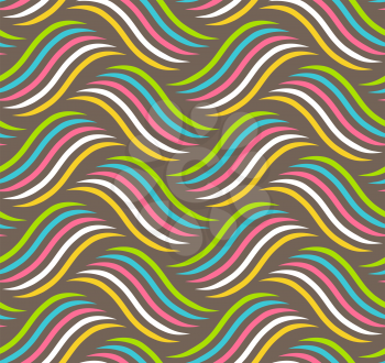 Seamless Fun Abstract Wavy Pattern Isolated on Brown Background