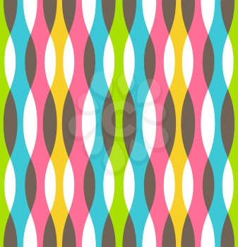 Seamless Bright Fun Abstract Vertical Wavy Pattern
