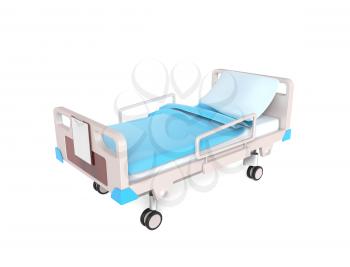 3D little medical bed isolated on white