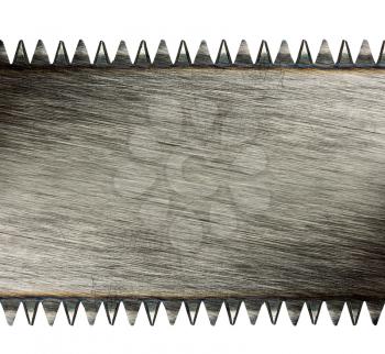 Scratched saw blade isolated on white