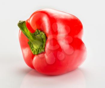 Fresh big red pepper on white