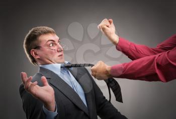 Aggressive office worker put up a fight