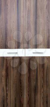 Modern wooden drawer close up