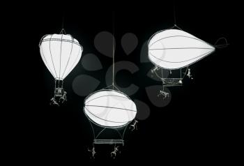 Decorative lanterns in the darkness