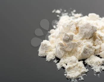 Heap of cocaine on grey background 