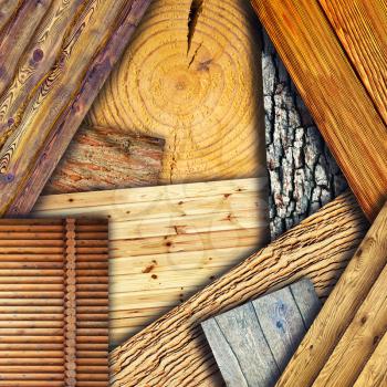 Collection of different wooden textures