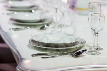 Served table set close up