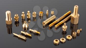 Set of brass mechanical spare parts