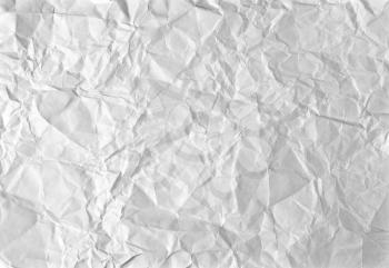 Crumpled clear white paper background
