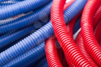 Red and blue water pipes