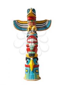 Colorful indigenous idol isolated on white