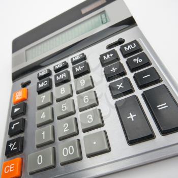 A business calculator. Wide and diagonal view