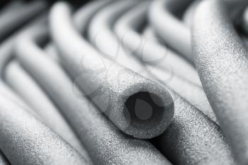 Macro view of thermo pipes for tubes
