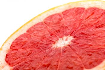 grapefruit slice  on white angle view .